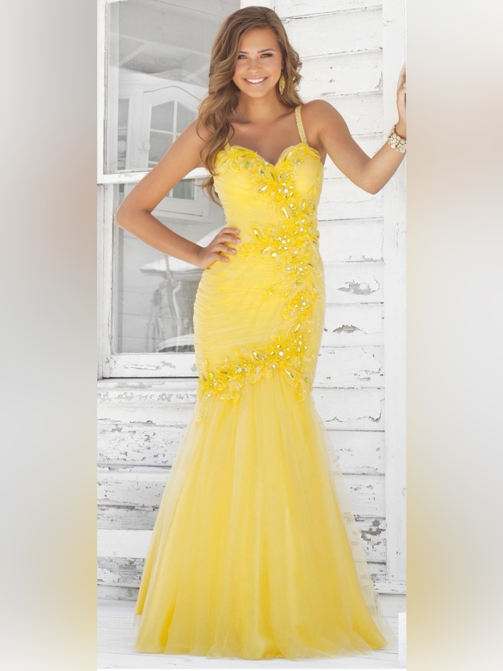 NWT Blush Prom by Alexia Yellow Mermaid Gown - Size 10